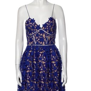 Self Potrait - Azaelea Midi Length Dress in Blue